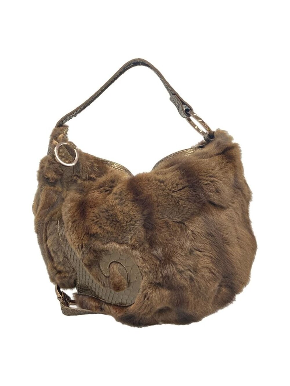 Fendi Handbag Brown Blanc